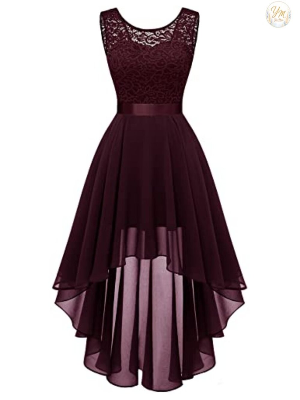 Women's Formal Lace Chiffon Cocktail Party Dress Hi-Lo